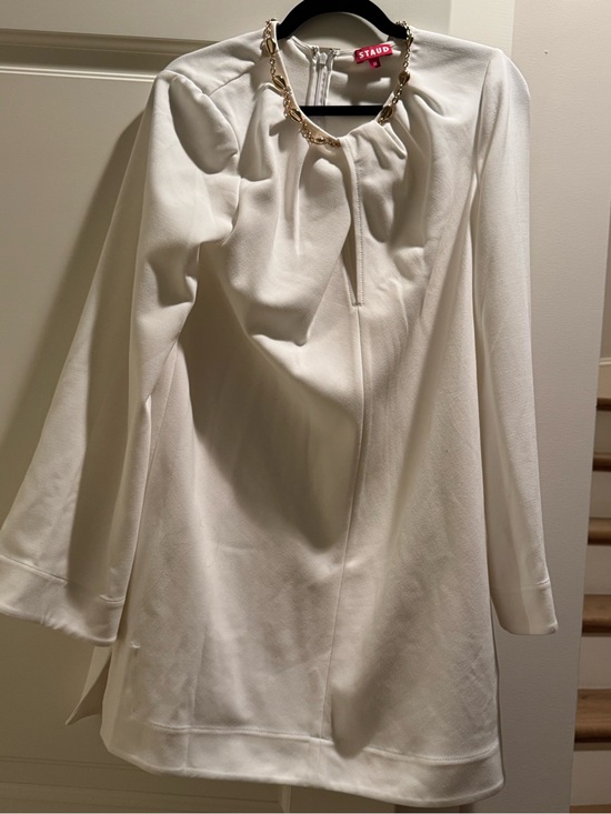 STAUD Dresses & Skirts - STAUD Cream Long-Sleeve Chain-Neck dress